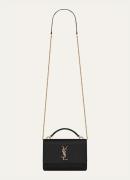 Saint Laurent Sunset portemonnee van kalfsleer met schouderband