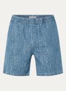 SAMSØE SAMSØE Sajabari straight fit korte broek met gemêleerd dessin