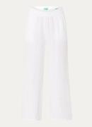 Benetton High waist wide fit pantalon van linnen