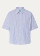 Benetton Blouse met streepprint en borstzak