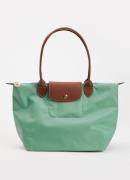 Longchamp Le Pliage Original schoudertas M met leren details