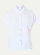 by-bar Rose blouse in linnenblend met borstzak