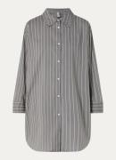 10DAYS Oversized blouse van biologisch katoen met streepprint
