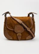 Isabel Marant Sierra crossbodytas van kalfssuède met kalfsleren detail...