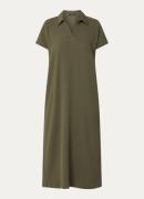 OPUS Wannie midi jurk met structuur en V-hals