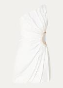 Sandro Dalida mini jurk in linnenblend met asymmetrische hals en krale...
