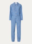 ba&sh Kidis loose fit jumpsuit van chambray met opgestikte zakken