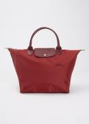 Longchamp Le Pliage Green handtas M met leren details