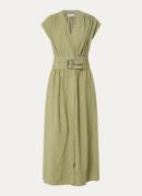 ba&sh Dove midi jurk met V-hals en gespdetail