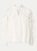 ba&sh Nils tuniek met ruches en strikkraag