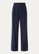 Claudia Sträter High waist wide fit pantalon met steekzakken