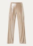 NIKKIE Kennet high waist wide fit broek met metallic finish