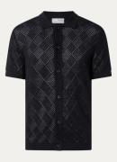 Selected Arco regular fit overhemd van katoen met opengewerkt dessin