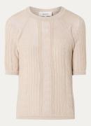 ba&sh Philo fijngebreide top in wolblend met opengewerkt dessin