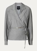 NIKKIE Lublin blouse met schoudervulling en strikceintuur