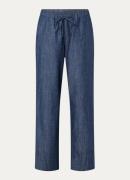 OPUS Melane high waist wide fit palazzo broek in linnenblend