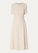 L.K.Bennett Julia midi jurk met tweed-look en sierknopen