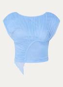 Laagam Gemini crop top van mesh met gedrapeerd detail