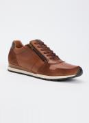 Dune London Thame sneaker van leer met ritsdetail