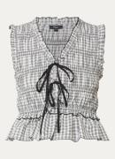 Rails Martine top met smockwerk en ruitdessin