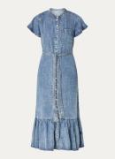 Rails Kahlo midi jurk van chambray met volant