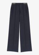 Maje Mid waist wide fit pantalon in wolblend met persplooi