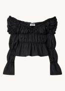 Laagam Sadie top met smockwerk en V-hals