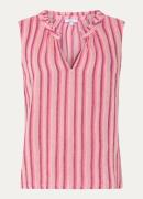 Rails Christy mouwloze top in linnenblend met streepprint
