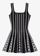 Maje Fijngebreide mini A-lijn jurk met print