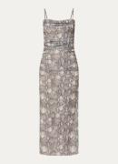 HUGO Noffiano maxi jurk met slangenprint en plooidetail