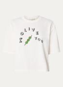 Fabienne Chapot Benja T-shirt met print en kralendecoratie