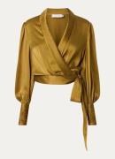 Zimmermann Crop top van zijde met overslag en strikceintuur