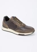 Dune London Thornbury sneaker van leer met suède details