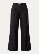 Sofie Schnoor Nathalia high waist wide fit pantalon met streepprint