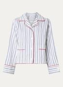 Sandro Blouse in linnenblend met streepprint en opgestikte zakken