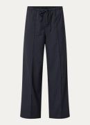 Modström Paity high waist loose fit pantalon met krijtstreep en trekko...