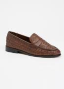Dune London Ginello loafer van leer met gevlochten detail
