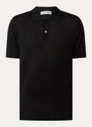 SAMSØE SAMSØE Rowan fijngebreide regular fit polo in merino wolblend