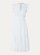 Rails Garden midi jurk in linnenblend met smockwerk en volant