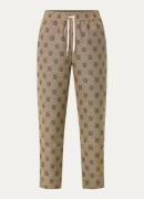 JOSH V Briary high waist tapered fit cropped broek met logoprint