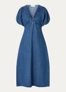 Neo Noir Illana midi jurk van chambray