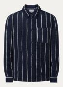Les Deux Lennon regular fit overshirt in wolblend met streepprint