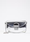 Ganni Apo-G clutch van leer met metallic finish en afneembare schouder...