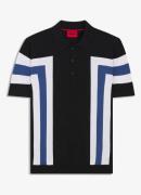 HUGO Fijngebreide regular fit polo met ingebreid patroon