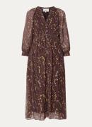 ba&sh Karla midi blousejurk met print