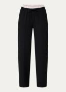Refined Department Mara high waist wide fit broek met structuur en con...