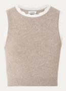Sandro Fijngebreide crop top in kasjmierblend