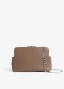 Reiss Bethany clutch van leer met afneembare schouderriem
