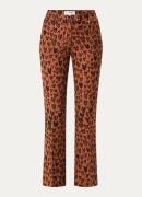 Fabienne Chapot Kirby high waist flared fit pantalon met panterprint