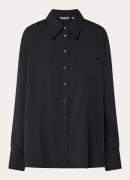 OLAF Blouse met logoborduring en borstzak